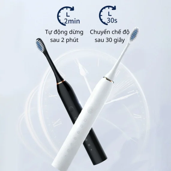 Bàn Chải Điện đa đăng Sonic X-3 sóng âm đầu chải lông mềm với 6 chế độ rung - Ảnh 2