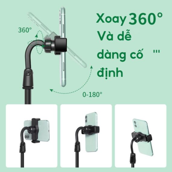 Giá đỡ điện thoại để bàn xoay 360 độ chống gù - Ảnh 4