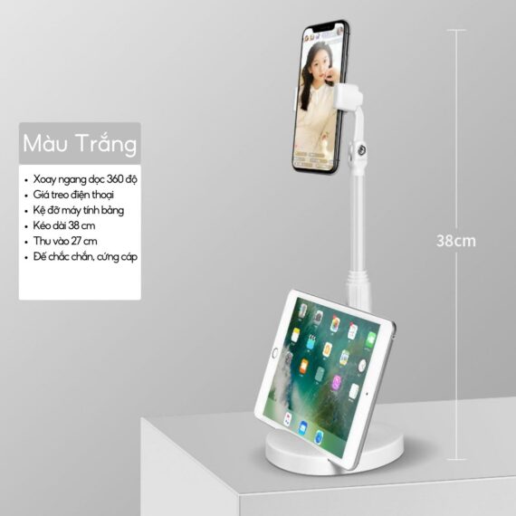 Giá đỡ điện thoại để bàn xoay 360 độ chống gù - Ảnh 7