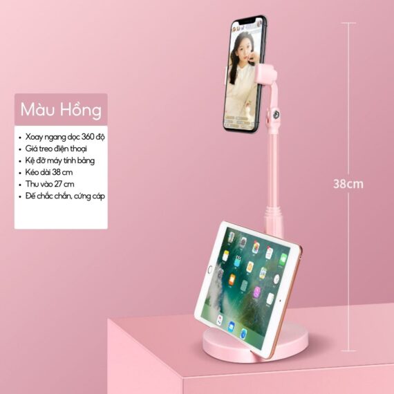 Giá đỡ điện thoại để bàn xoay 360 độ chống gù - Ảnh 8