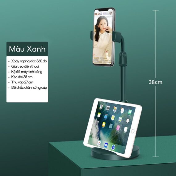 Giá đỡ điện thoại để bàn xoay 360 độ chống gù - Ảnh 9