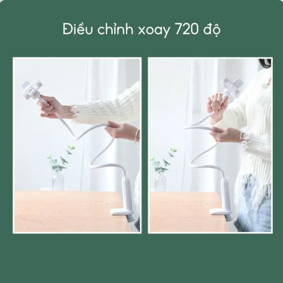 Giá đỡ điện thoại uốn dẻo xoay 720 độ có thể kẹp đầu giường, cạnh bàn - Ảnh 5