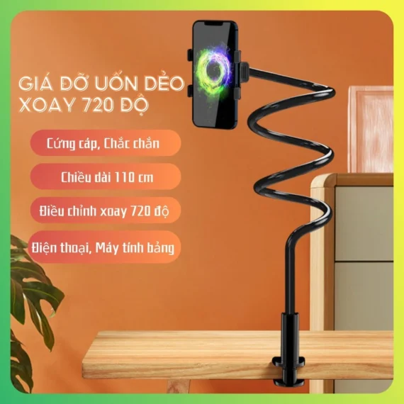 Giá đỡ điện thoại uốn dẻo xoay 720 độ