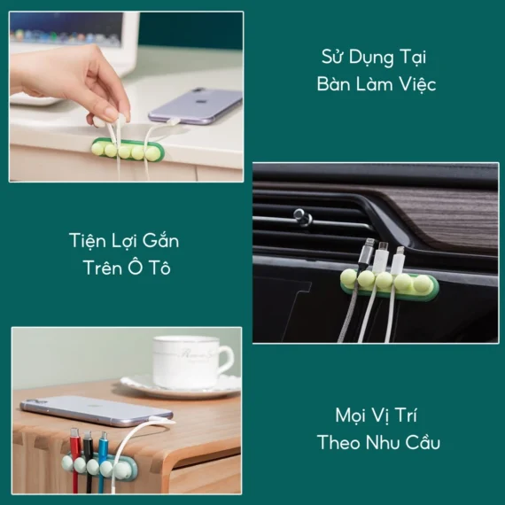 Kẹp cố định dây sạc, dây điện bằng Silicon chống thấm, chịu lực cao - Ảnh 5