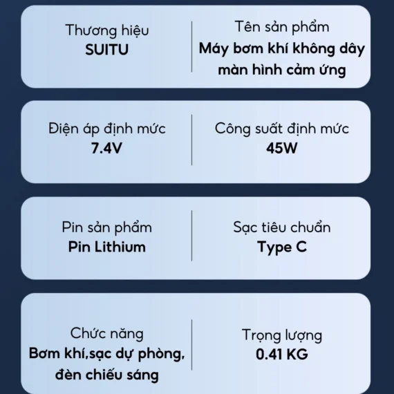 Máy bơm hơi điện tử ST-9616 không dây cảm ứng màn hình LCD, công suất 45W - Ảnh 5