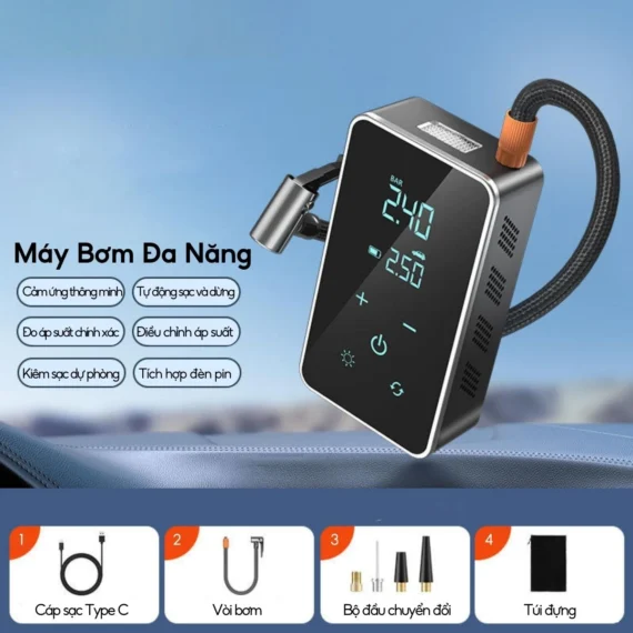 Máy bơm hơi điện tử ST-9616 không dây cảm ứng màn hình LCD, công suất 45W - Ảnh 9
