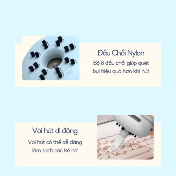 Máy hút bụi để bàn DOD-075X - Hút bụi, vụn bút chì, gôm tẩy, công suất 3W - Hình ảnh 6