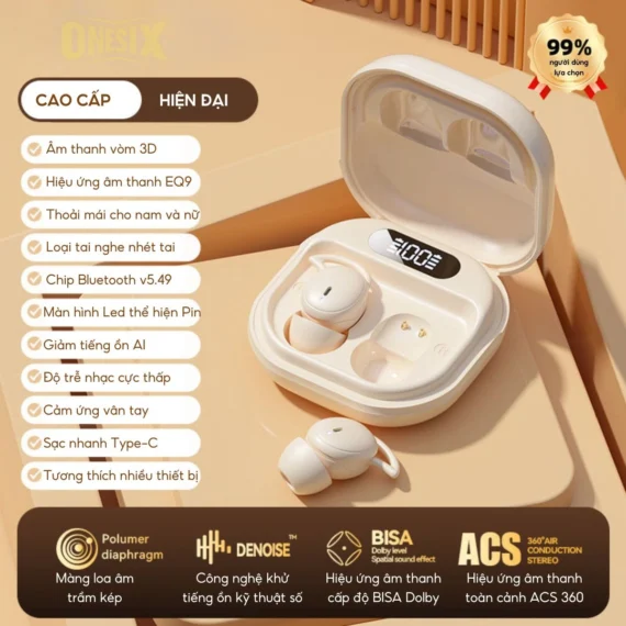 Tai nghe Bluetooth M72 giảm tiếng ồn, không áp lực lên tai khi nằm nghiêng - Ảnh 7