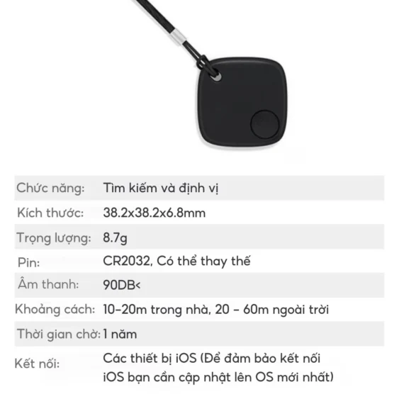 Thiết bị định vị chống thất lạc Sualio Tag S1 kết nối GPS hoạt động với Find My App - Ảnh 3